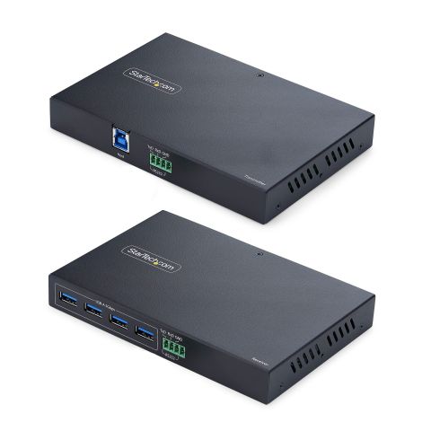 StarTech.com Extension USB 3.0 à 4 Ports sur Ethernet Jusqu'à 100m via un Câble RJ45 Cat6a / Cat7 / Cat8, Extension pour Périphériques USB Distants, Hub 4xUSB-A 5 Gbps, TAA