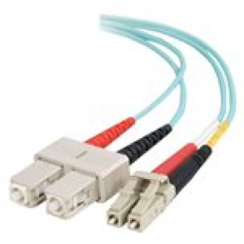 C2G LC-SC 10Gb 50/125 OM3 Duplex Multimode PVC Fiber Optic Cable (LSZH)