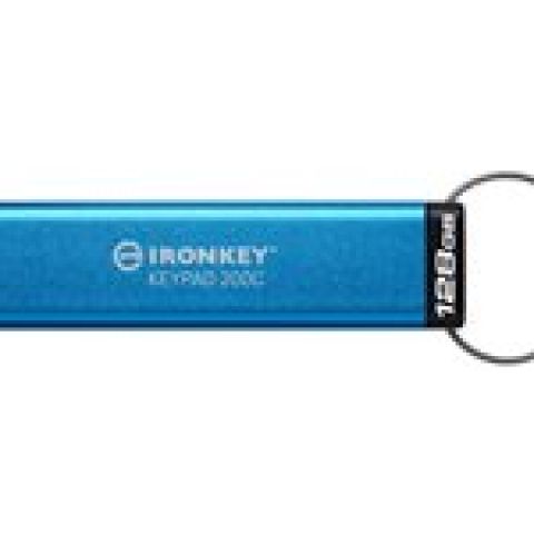 Kingston Technology IronKey Keypad 200 lecteur USB flash 128 Go USB Type-C 3.2 Gen 1 (3.1 Gen 1) Bleu