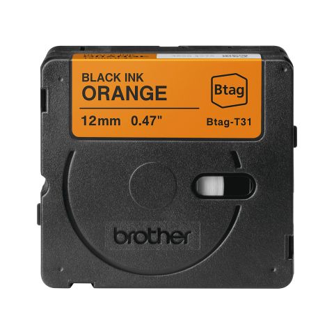 Brother BTAG-T31 ruban d'étiquette Noir sur orange