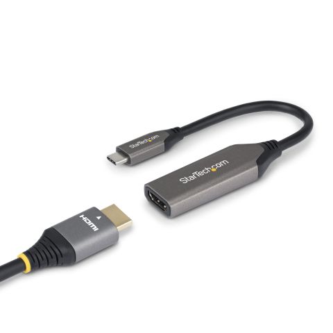 StarTech.com Adaptateur USB-C vers HDMI, 8K 60 Hz / 4K 120 Hz, Compatible Thunderbolt / USB4, Convertisseur USB C vers HDMI 2.1, HDR10+, Câble de 20 cm