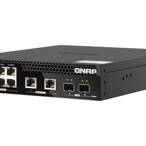 QNAP QSW-M2106PR-2S2T commutateur réseau Géré L2 10G Ethernet (100/1000/10000) Connexion Ethernet, supportant l'alimentation via ce port (PoE) 1U Noir