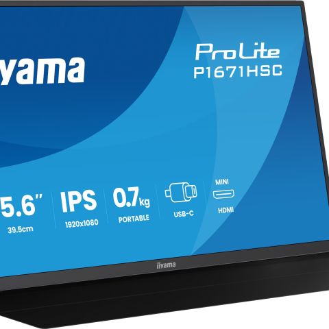 iiyama ProLite P1671HSC-B1 écran plat de PC 39,6 cm (15.6") 1920 x 1080 pixels Full HD LCD Noir