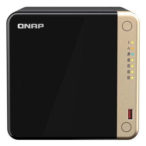 QNAP TS-464 NAS Tower Intel® Celeron® N5095 8 Go DDR4 24 To HDD QNAP Turbo System Noir, Or