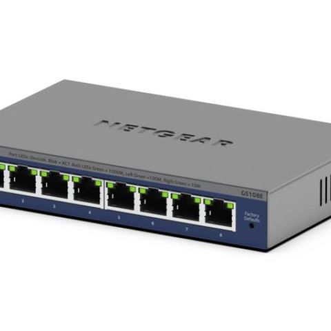 NETGEAR GS108Ev4 Non-géré L2/L3 Gigabit Ethernet (10/100/1000) Gris