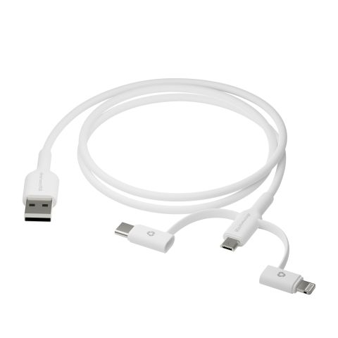 dbramante1928 CBX3A3WH7176 câble USB 1 m USB A USB C/Micro USB-A/Lightning Blanc