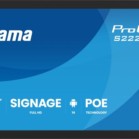 iiyama ProLite S2225AS-B1P Écran plat de signalisation numérique 54,6 cm (21.5") LCD Wifi 500 cd/m² Full HD Noir Intégré dans le processeur Android 14 24/7