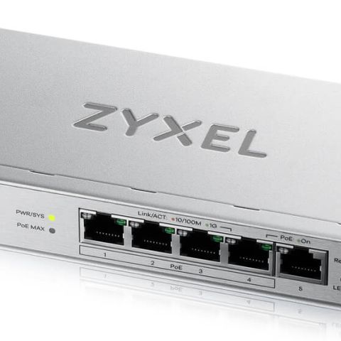 Zyxel GS1200-5HPV3 Géré L2 Gigabit Ethernet (10/100/1000) Connexion Ethernet, supportant l'alimentation via ce port (PoE) Bureau Gris