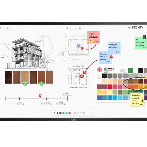 NEC MultiSync M751 IGB tableau blanc interactif 190,5 cm (75") 3840 x 2160 pixels Écran tactile Noir