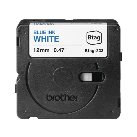 Brother BTAG-233 ruban d'étiquette Bleu sur blanc