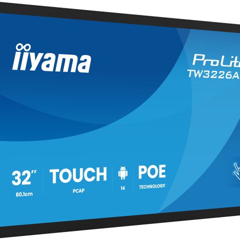 iiyama TW3226AS-B3P Écran d'affichage dynamique Écran plat interactif 80 cm (31.5") LED Wifi 500 cd/m² Full HD Noir Écran tactile Intégré dans le processeur Android 14 24/7