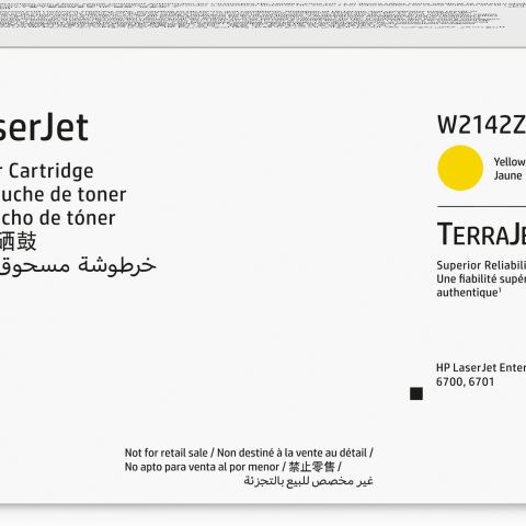 HP Cartouche de toner jaune Contract LaserJet authentique W2142ZC