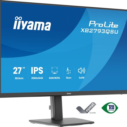iiyama ProLite XB2793QSU-B1 écran plat de PC 68,6 cm (27") 2560 x 1440 pixels Quad HD Noir