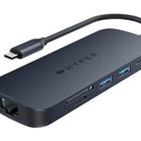 HYPER HD4004GL hub & concentrateur USB 3.2 Gen 1 (3.1 Gen 1) Type-C 10000 Mbit/s Bleu, Gris