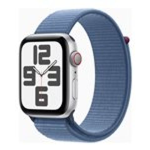 Apple Watch SE OLED 44 mm Numérique 368 x 448 pixels Écran tactile 4G Argent Wifi GPS (satellite)