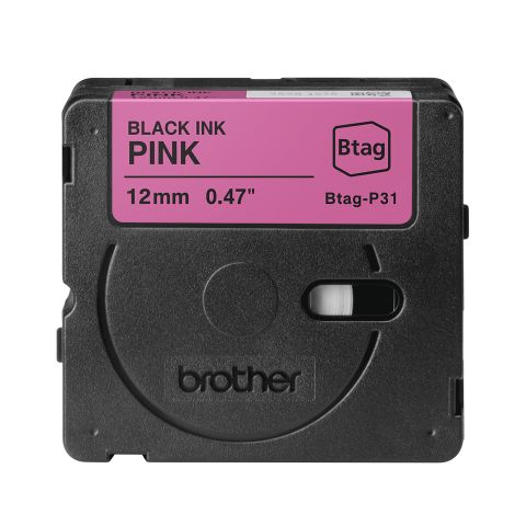 Brother BTAG-P31 ruban d'étiquette Noir sur rose