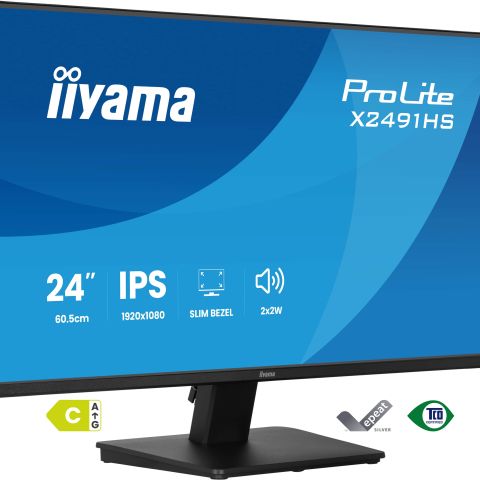 iiyama ProLite X2491HS-B1 écran plat de PC 60,5 cm (23.8") 1920 x 1080 pixels Full HD Noir