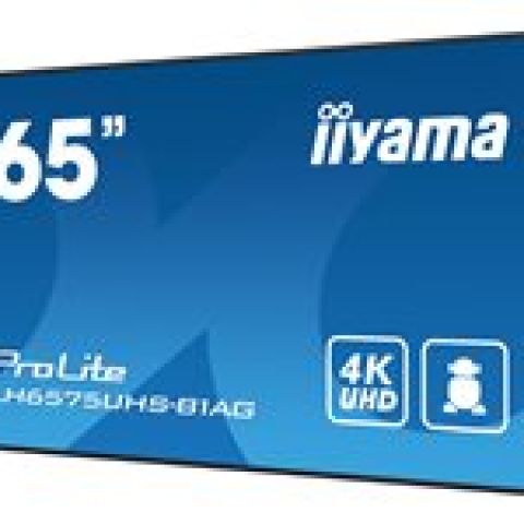 iiyama ProLite Écran plat de signalisation numérique 163,8 cm (64.5") LCD Wifi 500 cd/m² 4K Ultra HD Noir Intégré dans le processeur Android 11 24/7