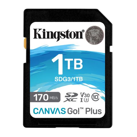 Kingston Technology Carte SDXC Canvas Go Plus 170R C10 UHS-I U3 V30 de 1 To