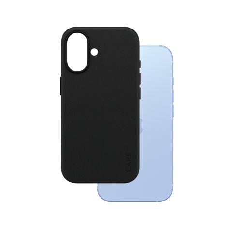 PanzerGlass CARE by ® Flagship Vegan Leather Case iPhone 16 coque de protection pour téléphones portables Housse Noir