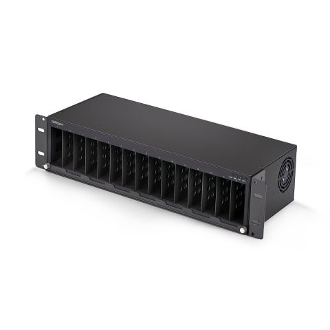 StarTech.com Châssis de Convertisseur de Média Non Géré à 15 Slots pour la Série de Convertisseurs de Média MCM, Isolation Complète de l'Alimentation, Refroidissement Actif, Montage en Rack 19 pouces, Conforme TAA