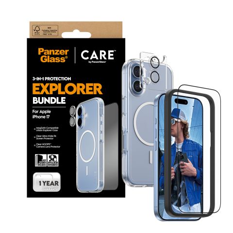  CARE by ® 3-in-1 Flagship Explorer Bundle iPhone 17 Protection d'écran transparent Apple 1 pièce(s)