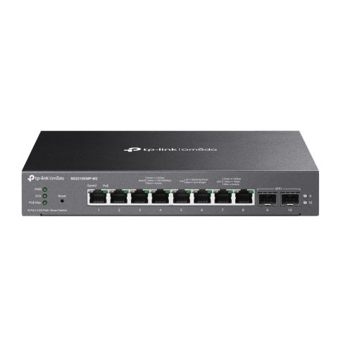 TP-Link Omada SG2210XMP-M2 commutateur réseau Géré L2/L2+ 2.5G Ethernet (100/1000/2500) Connexion Ethernet, supportant l'alimentation via ce port (PoE) Noir
