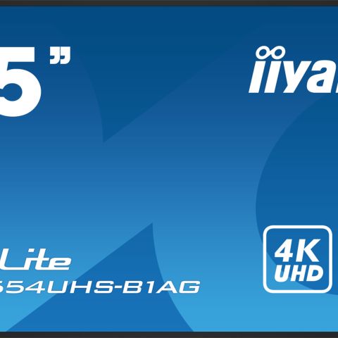 iiyama LH6554UHS-B1AG affichage de messages Panneau plat de signalisation numérique 165,1 cm (65") LCD Wifi 4K Ultra HD Noir Intégré dans le processeur Android 11 24/7