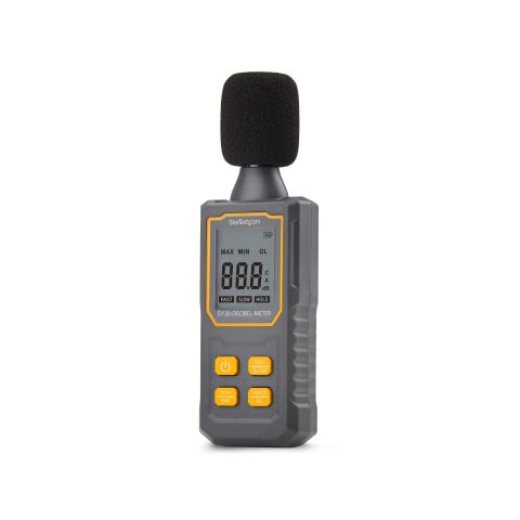 StarTech.com Sonomètre Numérique Portable avec Grand Écran LCD, Lecteur de Niveau de Bruit/Décibel pour Salle de Serveur/Bureau, Moniteur Audio, Gamme 30-130dBA, Lectures Min/Max précises