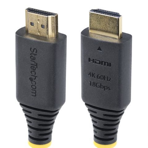 StarTech.com Câble HDMI Haut Débit Certifié Premium de 2,4m, 4K 60 Hz/1440p 144 Hz, HDR10/HDCP 2.2/ARC, 18 Gbps, Câble UHD HDMI 2.0 pour Téléviseur/Moniteur/Écran, Gaine en TPE