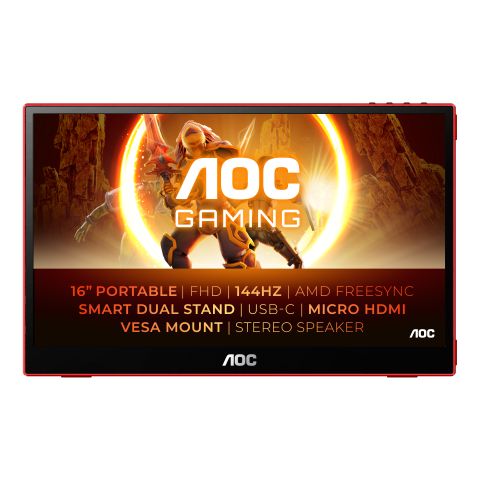 AOC 16G3 écran plat de PC 39,6 cm (15.6") 1920 x 1080 pixels Noir, Rouge