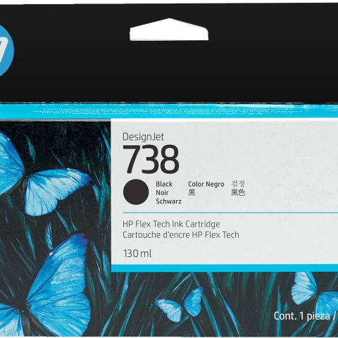 HP 738 130-ml Black DesignJet Ink Cartridge cartouche d'encre 1 pièce(s) Original Rendement standard Noir